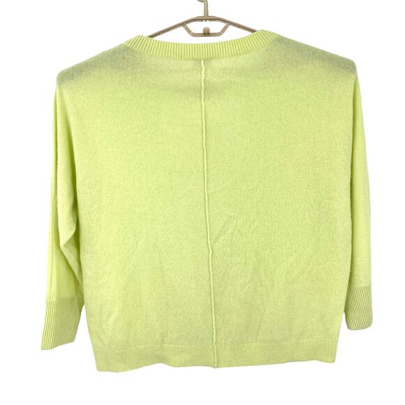 Chicos Womens 100% Cashmere Sweater Oversized Chartreuse Green Size 2 Large - Picture 4 of 5